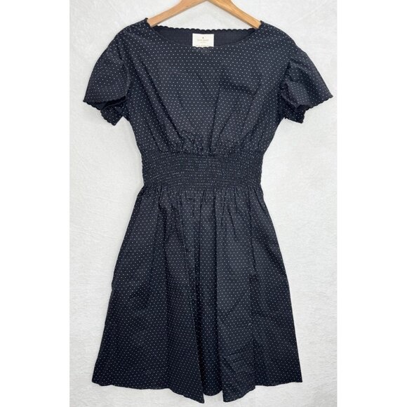 Kate Spade New York Black Pin Dot Scallop Poplin Dress Size Small NWT - Picture 14 of 16